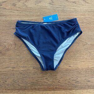 Cupshe Blue MEDIUM Women's Texture Fabric Bikini Swim Bottom NWT E